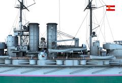 CK11-Partial Ship-Port Side-Midships Funnels-Boat Platforms